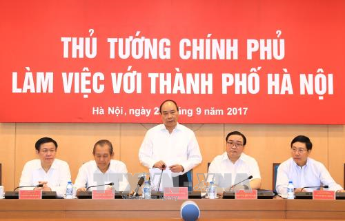 Thủ tướng Nguyễn Xuân Phúc làm việc với TP Hà Nội